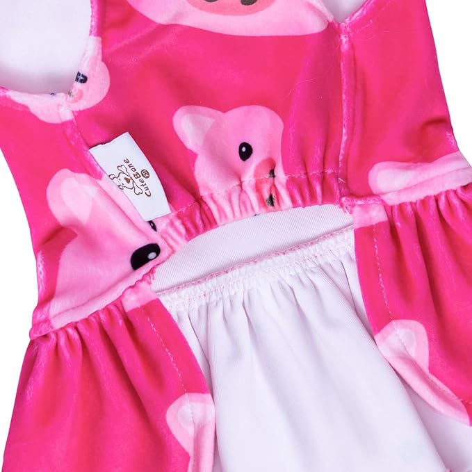 CuteBone Turtleneck Dog Velvet Dress Puppy Skirt Costume Pet Clothes Cat Apparel with Bow Hair Rope for Small Dogs CVD06S