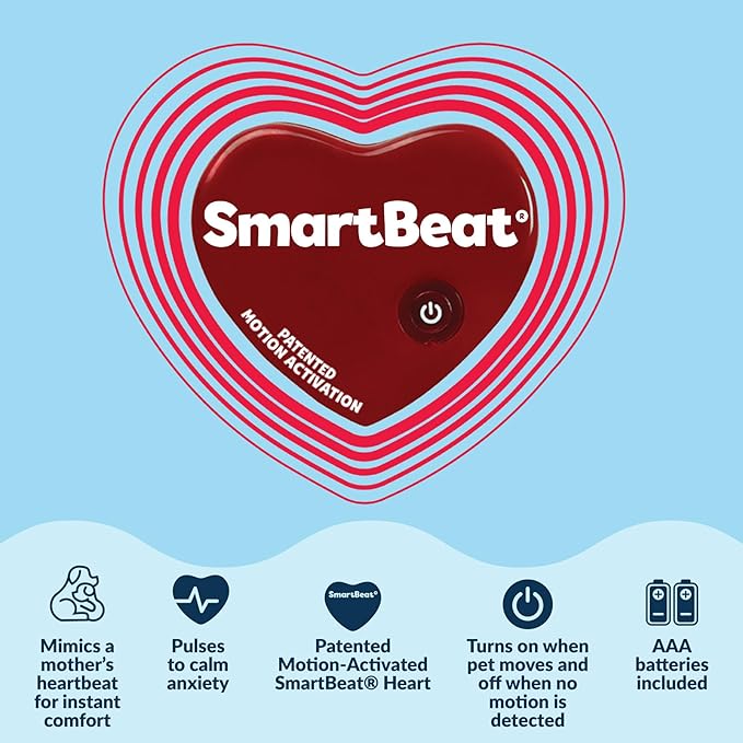 Snuggle Puppy Heartbeat Puppy Toy for Large Breeds, Plush Dog Toy with Real-Feel Pulse and Heat Pack for Crate Time, First Nights, and Rest - Biscuit