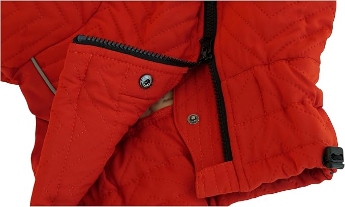 Warm Dog Coat Double Layers Dog Vest, 4 Legs Covered Windproof Waterproof Reflective, Orange M