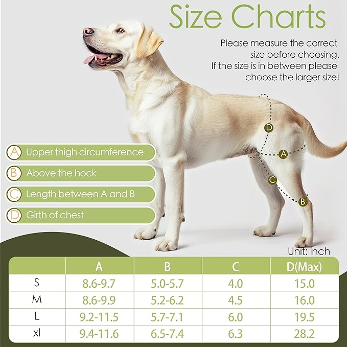 Dog Hip Brace, Knee & Leg Support Brace for ACL Recovery, Ligament Injury - Breathable & Adjustable Dog Leg Brace for Senior Dogs, Post-Surgery Rehabilitation & Mobility Aid(Size XL)