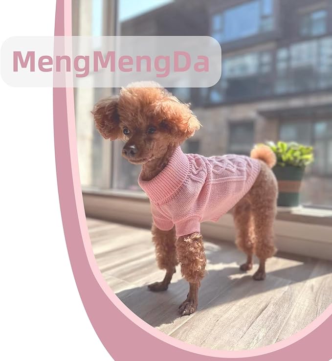 Small Dog Sweater, Soft Knit Pet Clothes for Spring Transition, Lightweight Puppy Outfit for Chihuahua, Yorkie, Extra Small Dogs; Stylish Doggy Apparel for Morning Walks (Pink, XS)