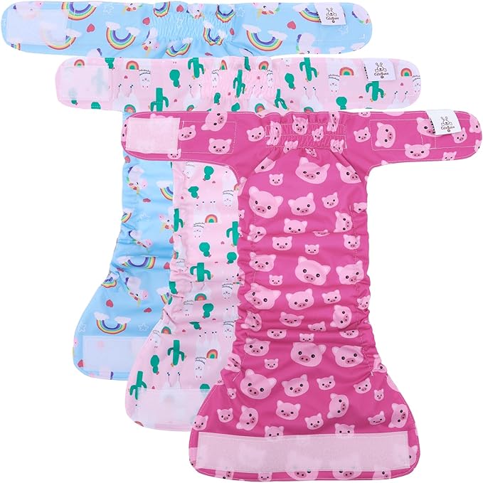 CuteBone Washable Dog Diapers Female No Tail Hole 3 Pack Reusable Doggie Period Training Pants for Docked-Tail Frenchie French Bulldog Boston Terrier Without Tail WWD15S