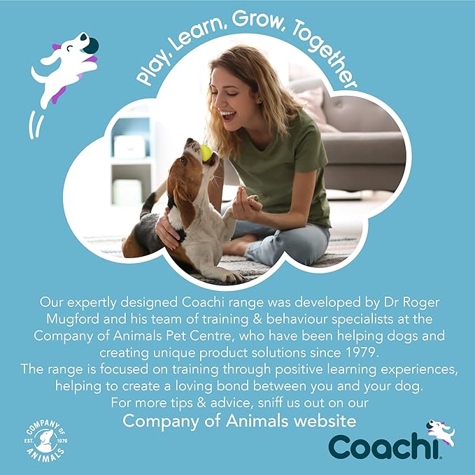 Coachi Chase & Treat - A Fun Enrichment Dog Toy, Fill with Treats for Interactive Play. Good for Motivating, Distance Reward Training & Encouraging Retrieval. Ideal for Agility & Suitable for Puppies