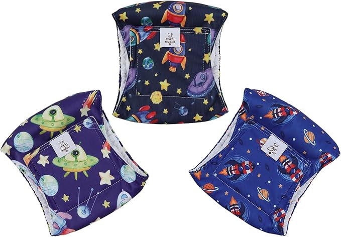 CuteBone Dog Diapers Male Belly Bands 3 Pack for Male Dogs Reusable Puppy Wraps