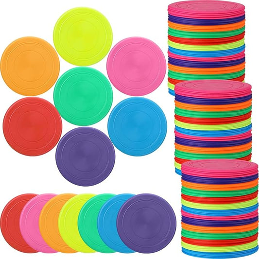 Vinsot 84 Pcs Flying Discs Bulk Flying Discs for Kids Soft Rubber Flyer Disk Dog Toys Game Outdoor for Children Adults Sports Favors, 7 Colors