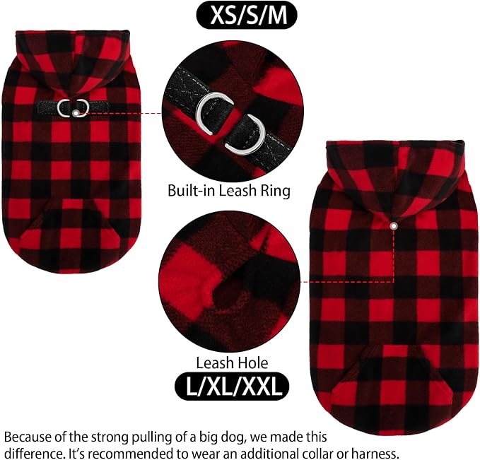 EXPAWLORER Dog Hoodie Fleece Sweater Vest, Hooded Dog Sweatshirt Fall Winter Pet Clothes with Leash Hole, Sleeveless Warm Cozy Puppy Clothing for Cat Small Medium Large Dogs Girl Boy, Purple XS