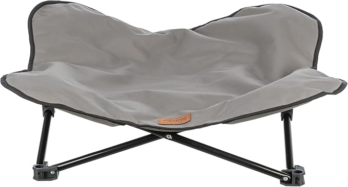 Trixie Camping Cot for Small Dogs up to 35 lb, Elevated Pet Travel Bed 27.2" x 27.2", Portable Steel Frame Lounger with Removable Topper, Foldable Design, Storage Bag Included