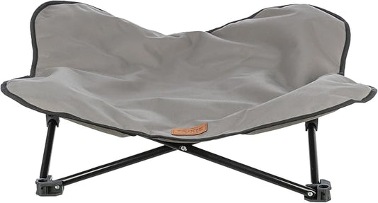 Trixie Camping Cot for Small Dogs up to 35 lb, Elevated Pet Travel Bed 27.2" x 27.2", Portable Steel Frame Lounger with Removable Topper, Foldable Design, Storage Bag Included