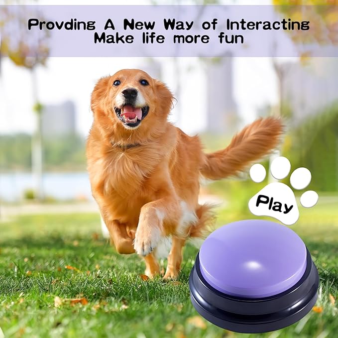 8 Pieces Voice Recording Button Dog Buttons for Communication Pet Training Buzzer Recordable Answer Buzzers Button Game Show Buzzers Funny Gift for Family Study Office Home Trivia Nights