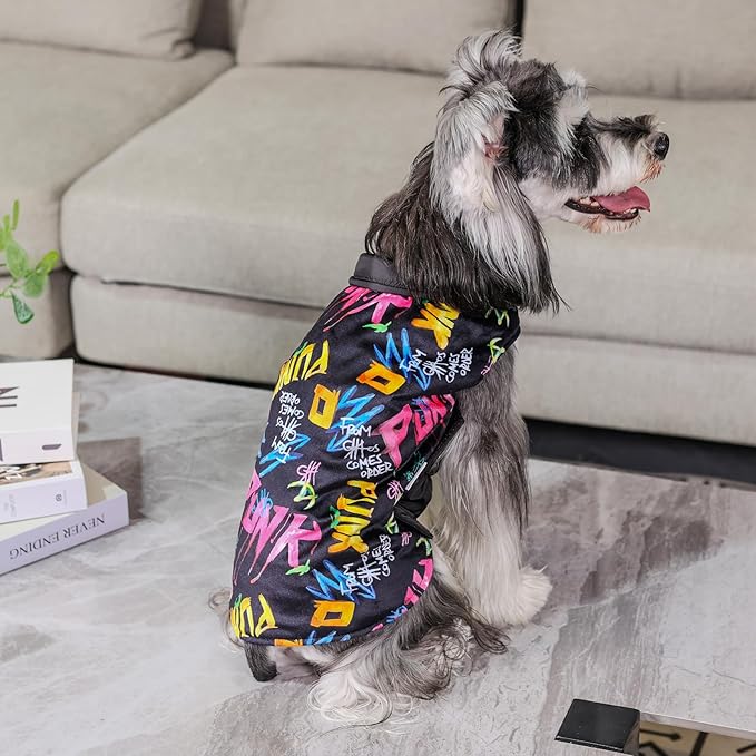 CuteBone Winter Coat Waterproof Windproof Jacket Reversible Vest Thick Adjustable Cold Weather Coats for Small Medium Large Dogs Soft with Leash Hole GMF31M