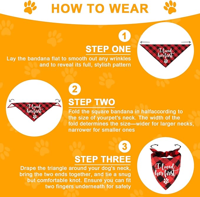 Funny Cute Engagement Red Plaid Pet Dog Cat Bandana Scarf I Loved Her First for Dog Lover Owner Wedding Photo Props