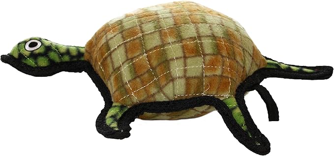 TUFFY - World's Tuffest Soft Dog Toy - Ocean- Squeakers - Multiple Layers. Made Durable, Strong & Tough. Interactive Play (Tug, Toss & Fetch). Machine Washable & Floats. (Turtle, Large 2 Pack)