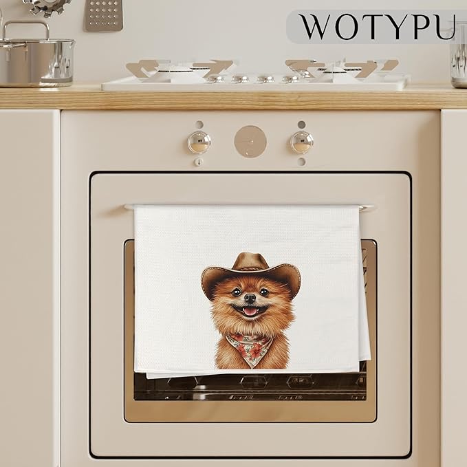 Pomeranian Gifts Kitchen Towels, Pomeranian Gifts for Women Dish Tea Towel for Kitchen Decor, Pomeranians Gifts Hand Towels for Bathroom Decor, 16X24 Inch