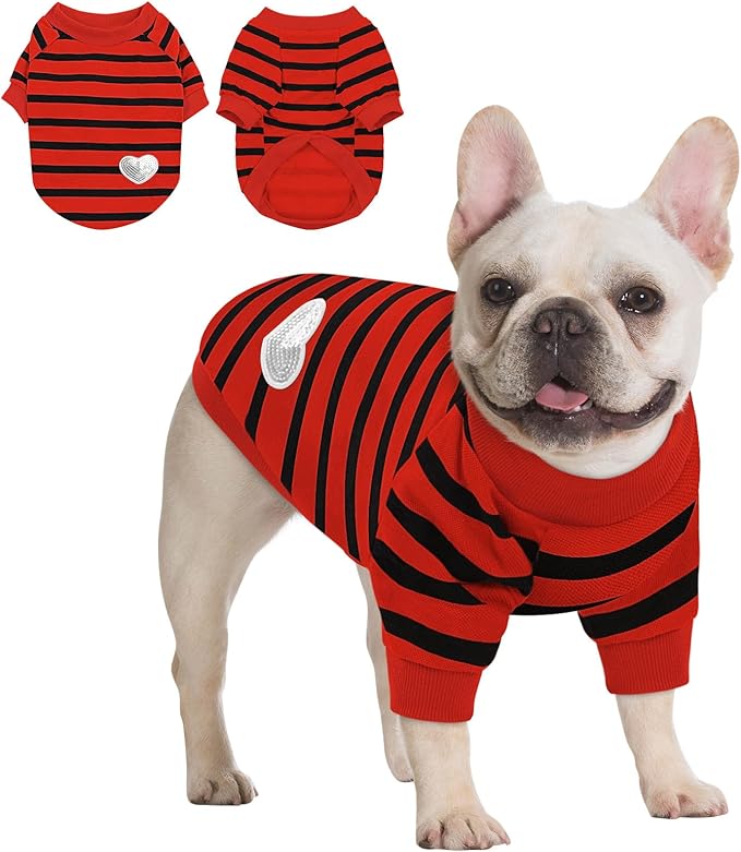 Queenmore Small Dog Shirt,Soft Breathable Dog Shirt for Dogs Cats Boy Girl,Pet Clothes for All Season,Breathable Lightweight Pet Tshirt for Frenchie, Dachshund, Yorkie