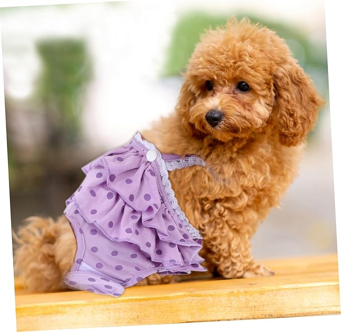 1pc Pet Diaper for Female Dogs Comfortable Underpant for Menstruation Cute Dot Skirt Carpets and Furniture from Stains for Estrus and
