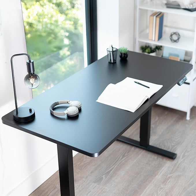 VIVO Universal 55 x 28 inch Solid One-Piece Table Top for Standard and Sit to Stand Height Adjustable Home and Office Desk Frames, Black, DESK-TOP55-28B