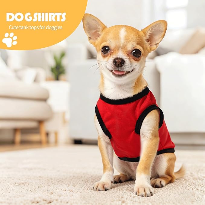 3 Pieces Puppy Clothes Spring Dog Shirtss for Small Dogs Girl Boy Cute Summer Chihuahua Clothes Soft Puppy Pet T Shirts XXS~M (Red,Black,Grey, X-Small)
