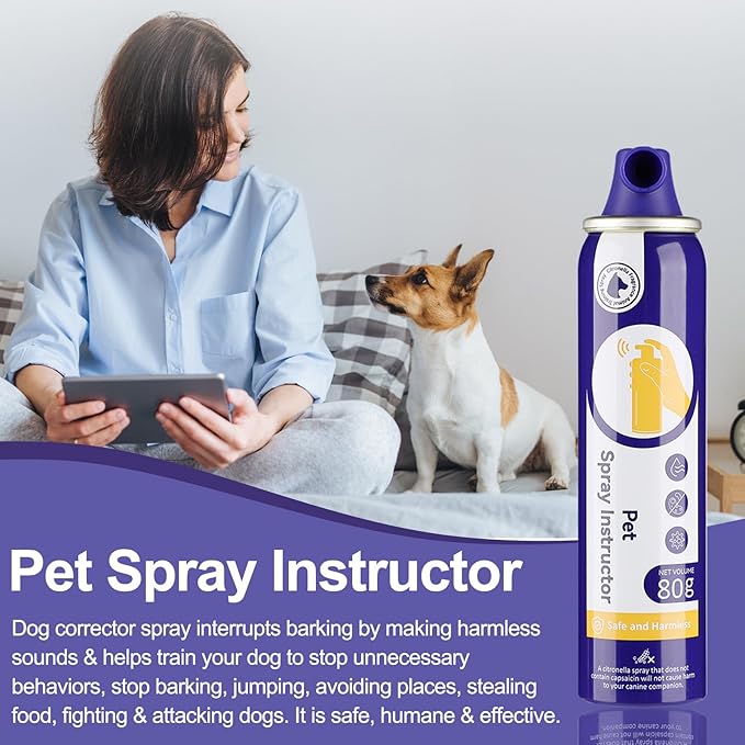 Corrector Spray Dog Trainer 2 Pack 80ml Dog Corrector Spray to Dogs from Stopping Unwanted Behaviors Pet Trainer Spray, Barking, Jumping, Stealing Food, Safe, Humane & Effective