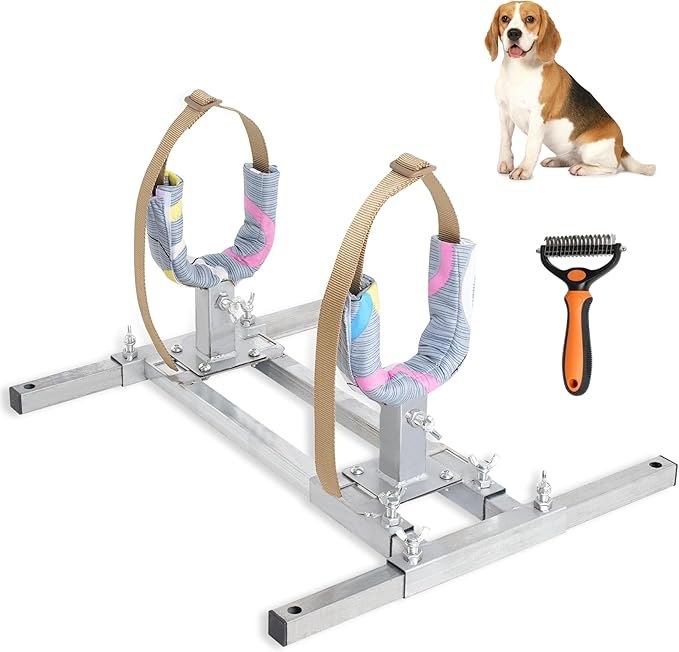 Dog Breeding Stand Adjustable（Multi-Specification） Stainless Steel Dog Breeding Stand，Shoulder height 15.7in-23.6in，Dog Breeding Stand for Small and Medium Sized Dog Dog Breeding Rack