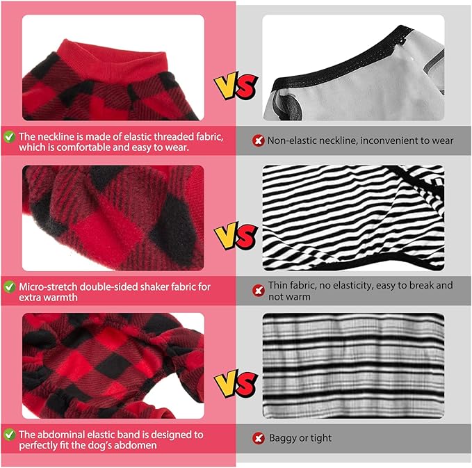 SCENEREAL Dog Pajamas for Small Medium Large Dogs, Soft Pet Clothes Puppy Onesie for Doggie - Dog Jammies Pjs
