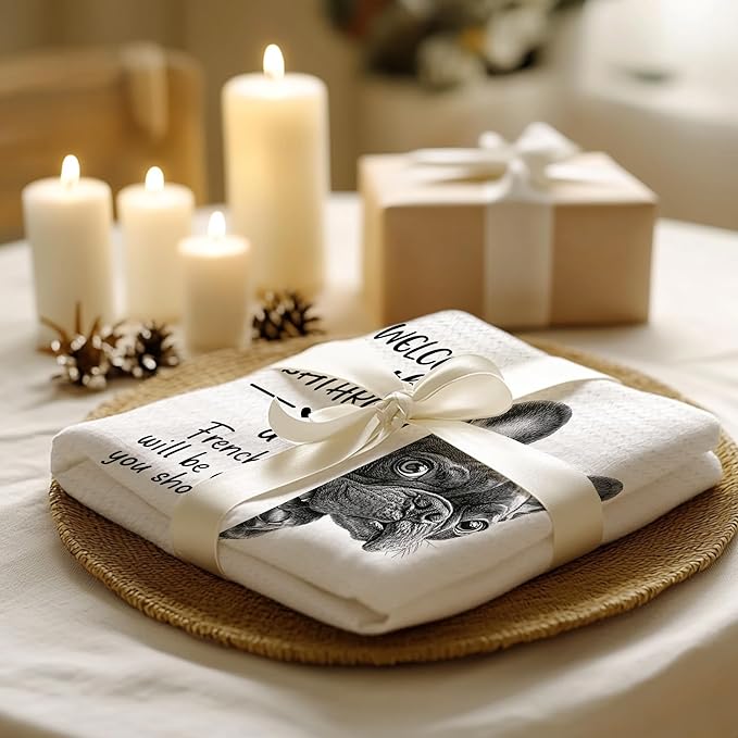 Cabana Bro Funny Frenchie Bathroom Hand Towels, French Bulldog Gifts for Women, Frenchie Mom Gifts Decorative Hand Towels for Kids Guest Bathroom Washroom Half Bath, 16x24 Inch