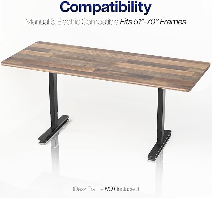 VIVO Reclaimed Wood Universal 71 x 30 inch Solid One-Piece Table Top for Standard and Sit to Stand Height Adjustable Home and Office Desk Frames, DESK-TOP71P