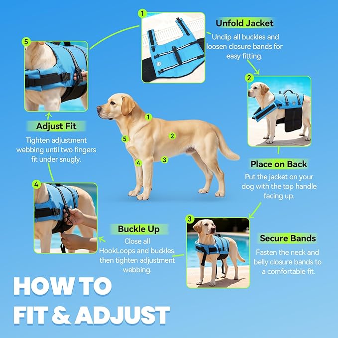 VIVAGLORY Rip Stop Dog Life Vest, Swimming Vest with Handle, Buoyancy for Doggy Puppy, Dog Life Jacket for Swimming & Boating, XL, Sakura Pink