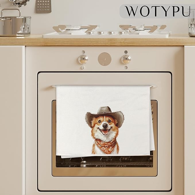 Funny Corgi Gifts Kitchen Towels, Corgi Gifts for Women Dish Tea Towel for Kitchen Decor, Corgis Gifts Hand Towels for Bathroom Decor, 16X24 Inch