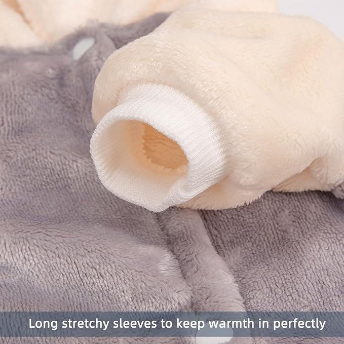 FabriCastle Dog Hoodie Sweater for Small Dogs Boy and Girl, Small Dog Clothes XS XXS Puppy Sweatshirt, Pet Outfit, Cat Clothing Super Soft Warm Snap On Closure (Lightgrey-Cream, XX-Small)