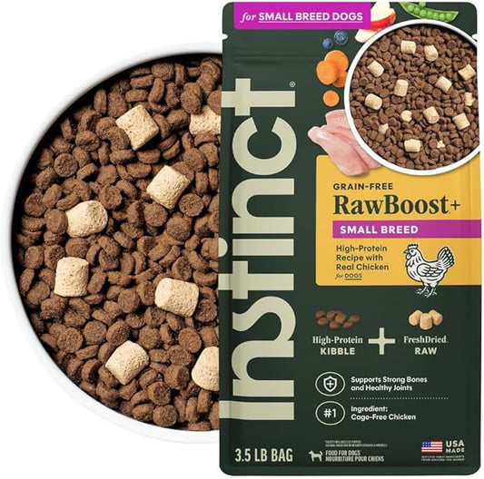 Instinct RawBoost Small Breed, Natural Dry Dog Food with FreshDried Raw, High Protein, Grain-Free Recipe - Real Chicken, 3.5 lb. Bag
