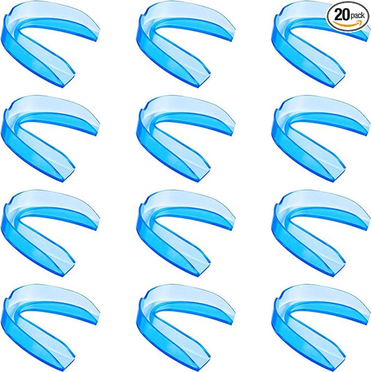 BBTO 20 Pieces Sports Mouth Guard Boxing Mouth Protection Athletic Mouthpiece for Football Basketball Hockey Karate Rugby Match(Blue,Adult (11 yrs & Above))
