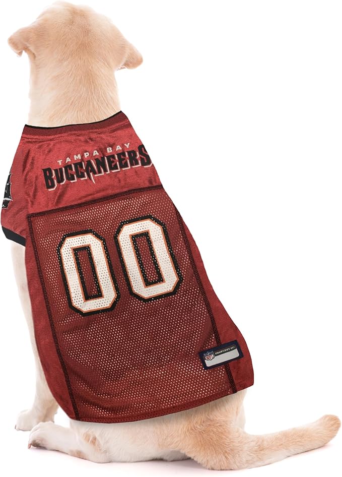 Pets First NFL Tampa Bay Buccaneers Dog Jersey, Size Large, Football Shirt Costume for Pet, Dog Sports T-Shirt, NFL Team Clothing for Cats, Licensed Pet Apparel Available in 7 Sizes and 32 Teams