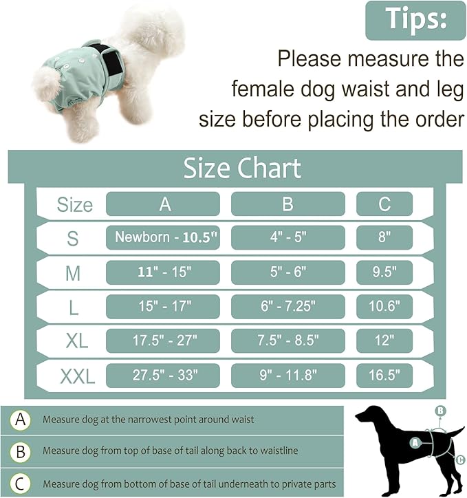 Female Dog Diapers 5Pcs - Premium Reusable Diapers for Doggie in Heat - Highly Absorbent Dog Diapers Female for Pet Incontinence with Adjustable Snaps,Flowers M
