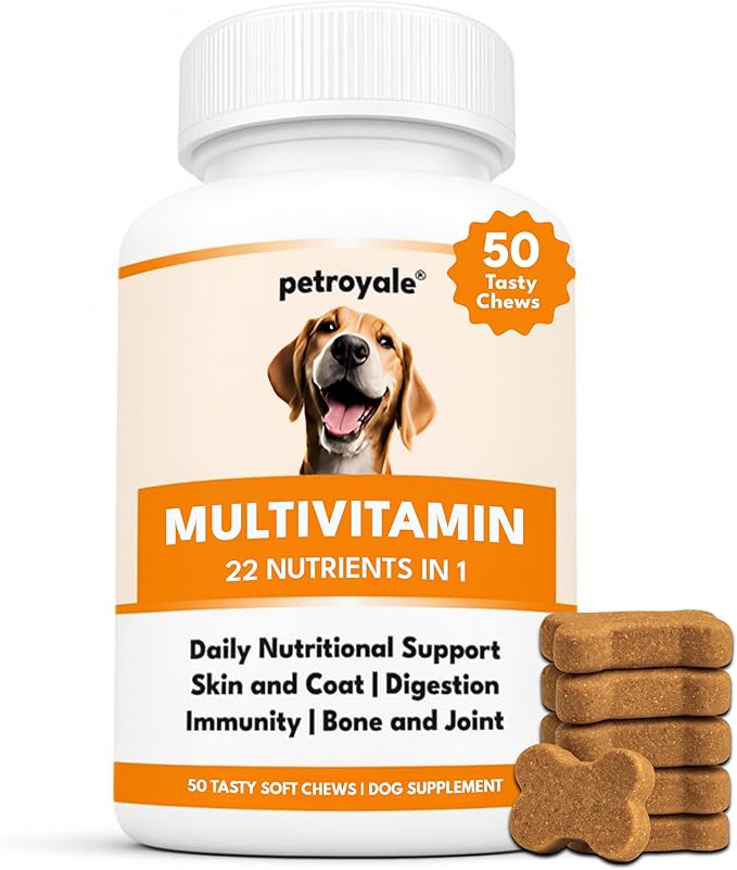 Multivitamin Chews for Dogs - Joint Support + Digestive Enzymes & Probiotics - Dog Multivitamins Chewable - Puppy & Senior Dog Vitamins - Daily Dog Multivitamin (50 Soft Chews)