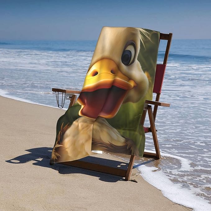 Duckling Beach Towel Animal Duck Sand-Free Microfiber Bath Towel Ultra Soft Quick Dry Pool Towel Absorbent Towel Lightweight Towel for Outdoor Bathroom Swimming Decor 31inx51in