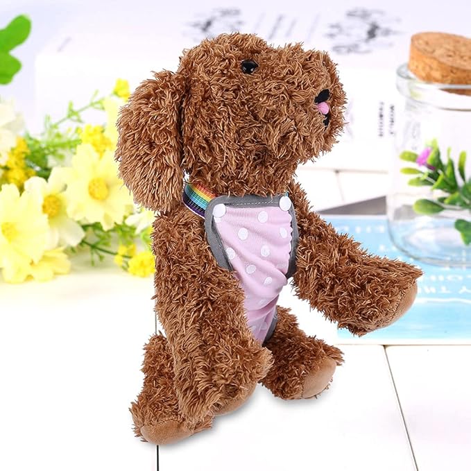 EVTSCAN Washable Female Dog Diapers Underwear, 6Sizes Pet Sanitary Pants Cloth Diaper Nappy Covers Underwear Reusable Suspender(M/12号)