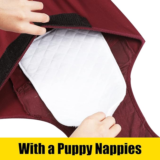 HEYWEAN Full Body Dog Diaper with a Puppy Nappies Physiological Dog Surgery Recovery Suit for Male Female Dogs