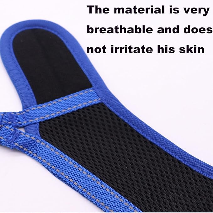 Dog Muzzle for Large Dogs, Soft Material with Reflective & Adjustable Strap, Stop Biting, Barking, Chewing, Breathable Mouth Guard for Biting Chewing Grooming, Allow Panting Drinking (Blue, L Size)