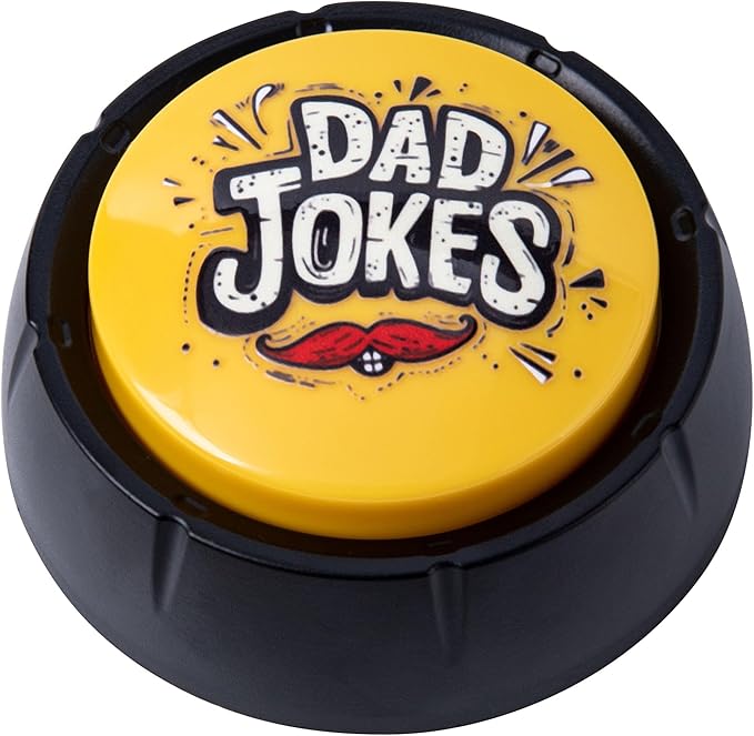 Dad Joke Button with Tons of Funny Dad Jokes, Novelty Talking Button Present-Ultimate Gift for Father's