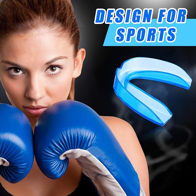 BBTO 20 Pieces Sports Mouth Guard Boxing Mouth Protection Athletic Mouthpiece for Football Basketball Hockey Karate Rugby Match (Adult (11 Yrs & Above),Transparent Color, Blue)