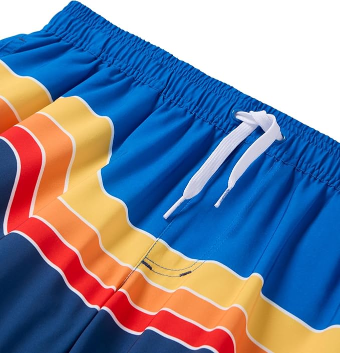 Tipsy Elves Men's Stretch Swim Trunks 7 Inch Inseam 4-Way Stretch with Mesh Liner - Quick-Dry Funny Swimwear Bathing Suit