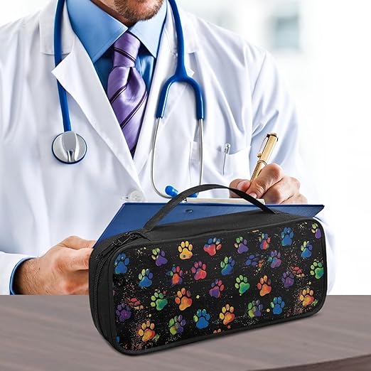 Gomyblomy Dog Paw Print Stethoscope Case Compatible with Classic III, Lightweight II S.E, Cardiology IV Diagnostic, Acoustica Stethoscopes, Large Stethoscope Storage Bag for Nurse