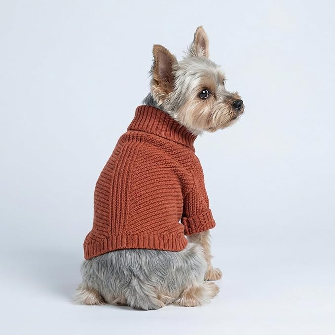 Fitwarm Thermal Knitted Dog Sweater Doggy Winter Coat Pet Clothes Doggie Turtleneck Jacket Puppy Outfits Cat Sweatsuit Red XX-Large