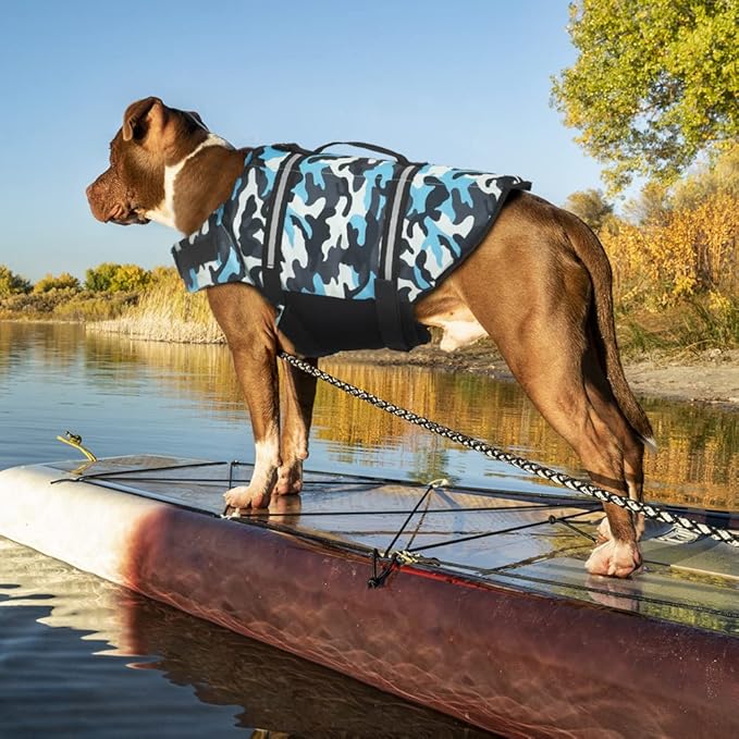 Doglay Dog Life Jacket, Dog Life Vest for Swimming Boating, Adjustable Puppy Life Jacket with Reflective Stripes, Superior Buoyancy Dog Swimming Vest for Small Medium and Large Dogs