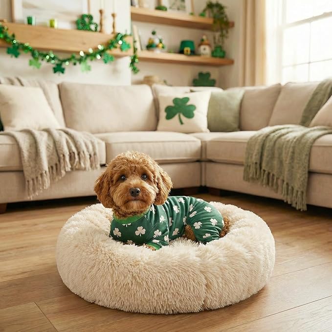 Vehomy 2-Pack St.Patrick's Day Dog Pajamas Clover Rainbow Pet Jumpsuits Puppy Pjs Lucky Shamrock Dog Onesie St Patricks Dog Jammies Costume Outfit Clothes for Small Medium Large Dogs 3XL