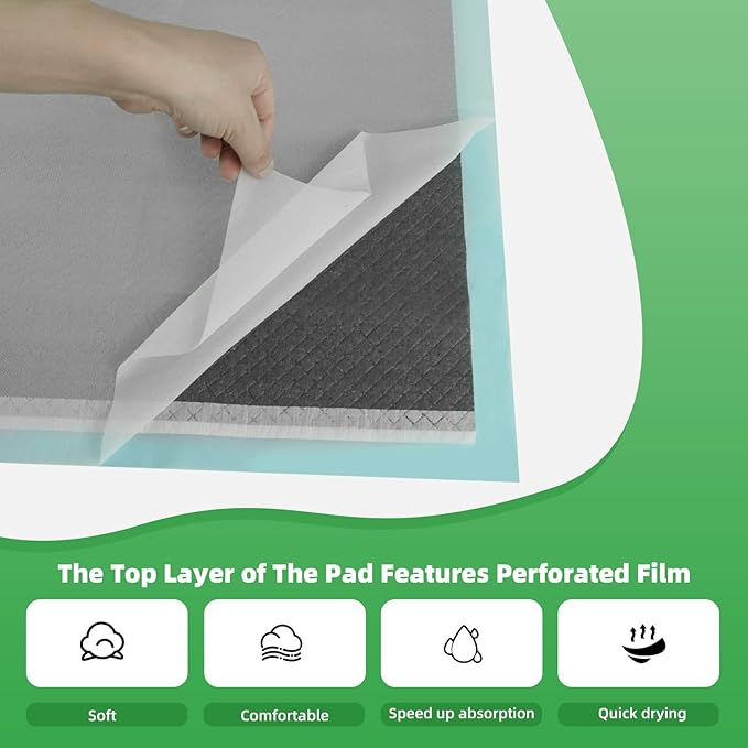 Activated Carbon Puppy Pads 30"x26" (40-Count), Charcoal Dog Pads Extra Large, Disposable XL Dog Pee Pads for Potty Training, Leak-Proof Pet Pads for Whelping Puppies, Kittens, Rabbits