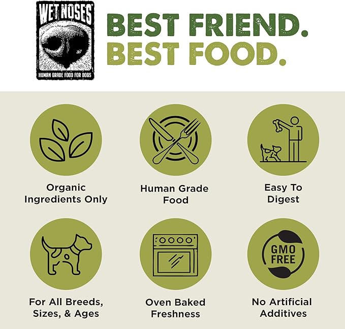Wet Noses Organic Crunchy Dog Treats – for All Pet Sizes, Breeds – Senior Dog Snack – 100% Human-Grade – Delicious Chews for Dogs – Grain-Free Peanut Butter & Banana, 5 Lb. Package may vary.