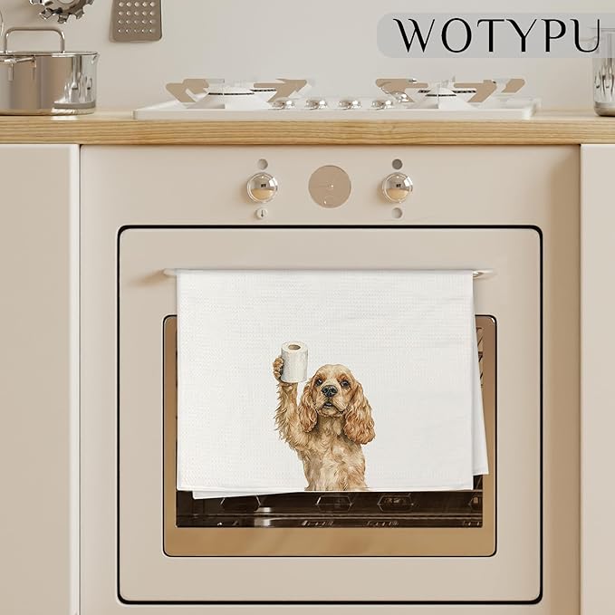 Funny Cocker Spaniel Gifts Bathroom Hand Towels, Cocker Spaniel Dog Lovers Gifts Decorative Hand Towels for Kids Guest Bathroom Washroom Half Bath, 16X24 Inch