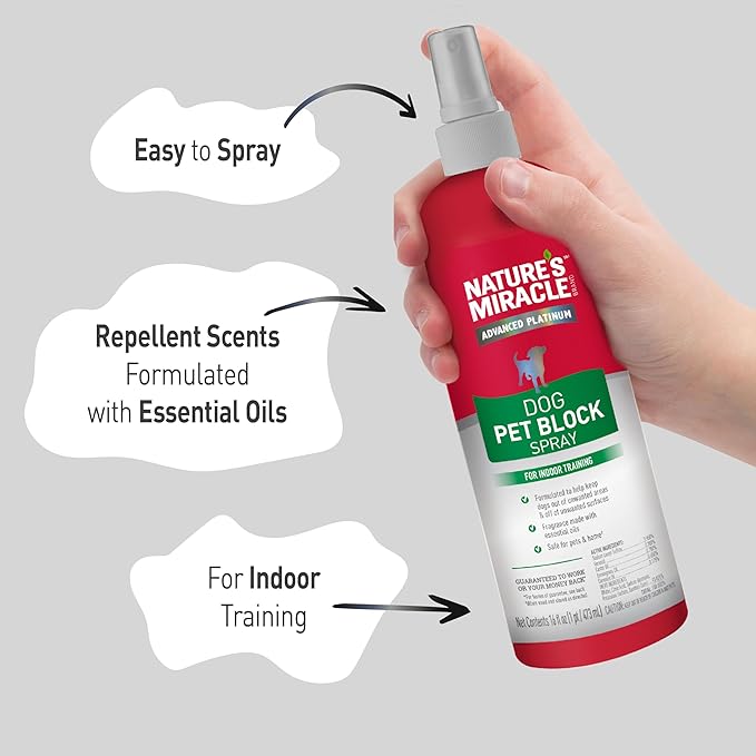 Nature's Miracle Advanced Platinum Dog Pet Block Repellent Spray 16 Fl Oz (Pack of 1)