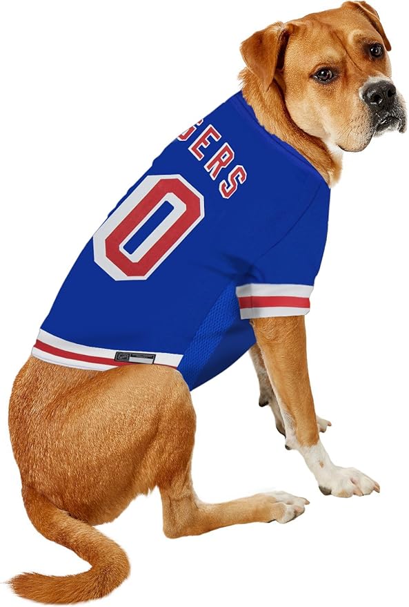 NHL New York Rangers Jersey for Dogs & Cats, Medium. - Let Your Pet Be A Real NHL Fan!